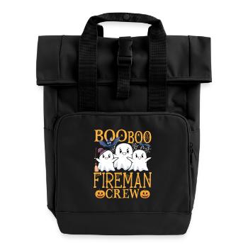 Feuerwehrmann uu Lustig Feuerwehrmann - Rolltop Rucksack mit zwei Griffen - Schwarz - Vorne