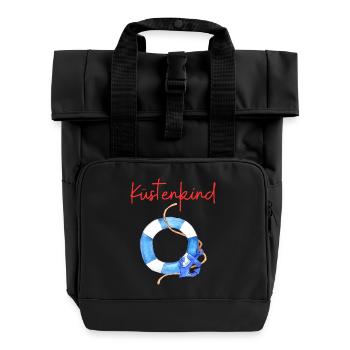 Küstenkind - Rolltop Rucksack mit zwei Griffen - Schwarz - Vorne