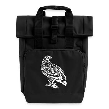 Falken Vogel weiß Vögel - Rolltop Rucksack mit zwei Griffen - Schwarz - Vorne