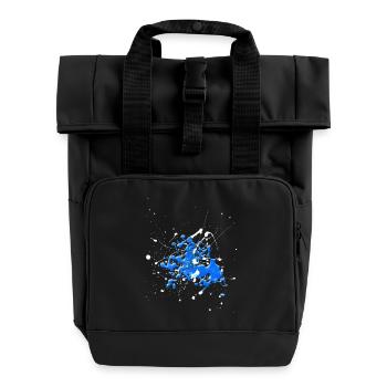 Whiteblue.Splash - Rolltop Rucksack mit zwei Griffen - Schwarz - Vorne