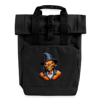 Halloween - Kürbis Grusel zur Walpurgisnacht - Rolltop Rucksack mit zwei Griffen - Schwarz - Vorne