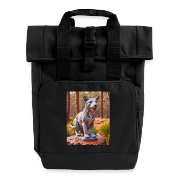 super süßes australisches Tier Tasmanischer Tiger - Rolltop Rucksack mit zwei Griffen - Schwarz - Vorne