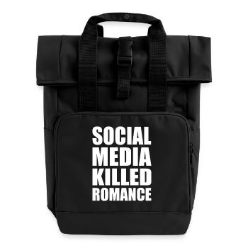 social media killed romance - Rolltop Rucksack mit zwei Griffen - Schwarz - Vorne