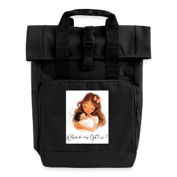 Allez-vous être parrain ? – Cadeau pour marraine - Sac à dos Roll Top à deux anses - noir - Devant