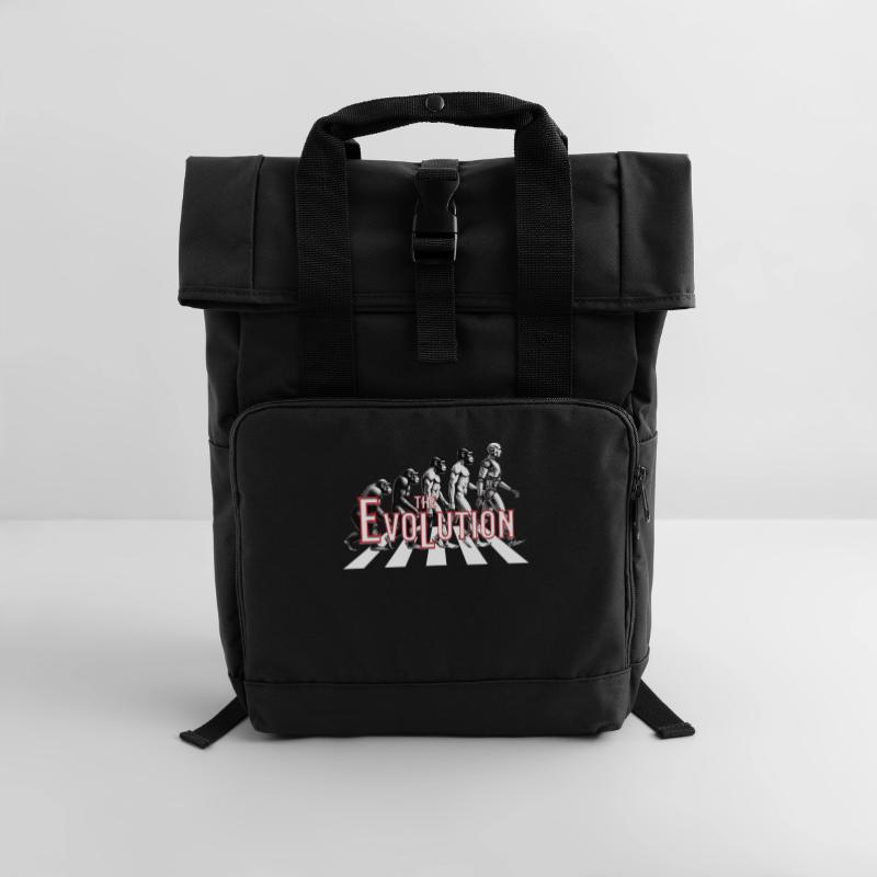 Evolution - Monkey to Robot Future Past Roll Top Backpack with Two Handles