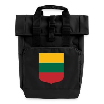 Lithuania - Roll Top Backpack with Two Handles - black - Front