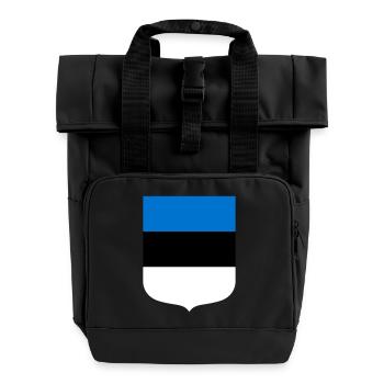 Estonia - Roll Top Backpack with Two Handles - black - Front
