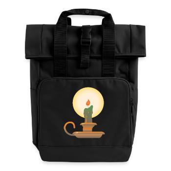 Candlestick | candlestick public Domain graphic - Roll Top Backpack with Two Handles - black - Front