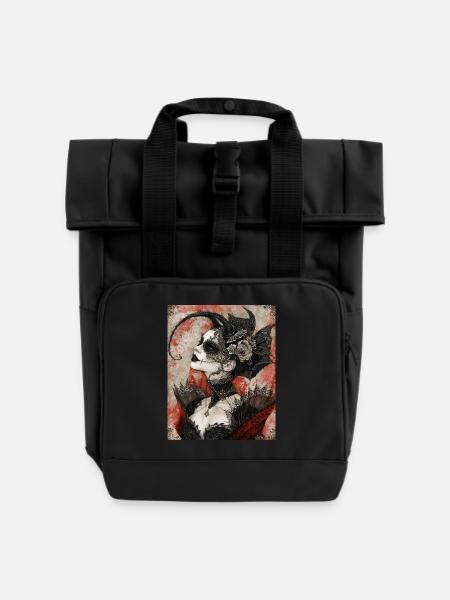 Dark Gothic Diva - Rolltop Rucksack mit zwei Griffen - Schwarz