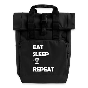 Eat Sleep Disc Golf Répéter Disc Golf Tendance Sport - Sac à dos Roll Top à deux anses - noir - Devant