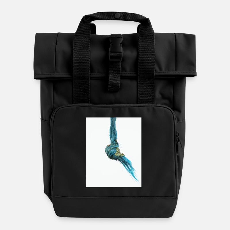 I'm a frayed knot - Roll Top Backpack with Two Handles - black