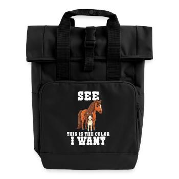Humor Reiter Reiten - Rolltop Rucksack mit zwei Griffen - Schwarz - Vorne