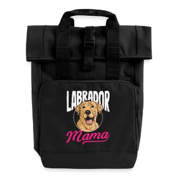 Labrador Tricks - Roll Top Backpack with Two Handles - black - Front
