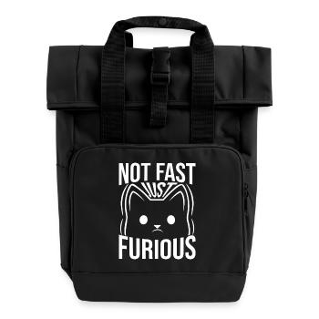 Not Fast Just Furious - Roll Top Backpack with Two Handles - black - Front