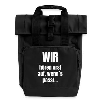 Nous ne nous arrêterons pas tant que ce ne sera pas possible - Sac à dos Roll Top à deux anses - noir - Devant