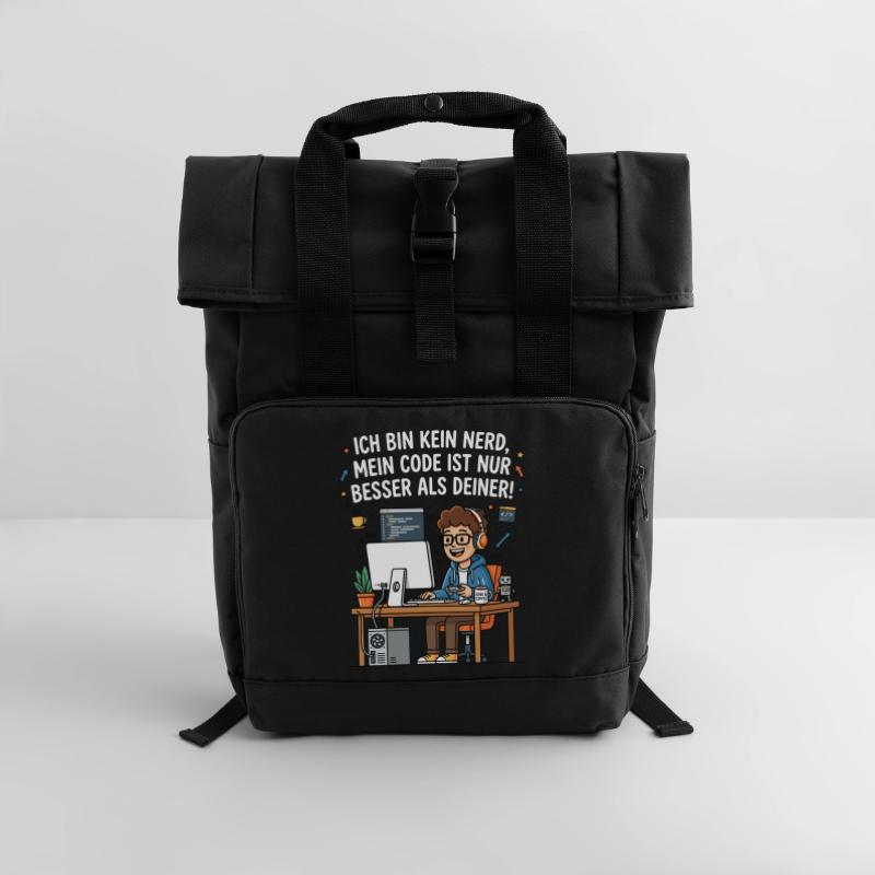 Coder Humor Programmierer Spruch Rolltop Rucksack mit zwei Griffen