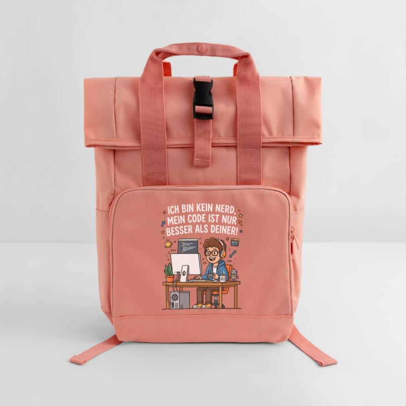 Coder Humor Programmierer Spruch Rolltop Rucksack mit zwei Griffen