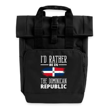 Drapeau de la République dominicaine Dom Rep Pride - Sac à dos Roll Top à deux anses - noir - Devant