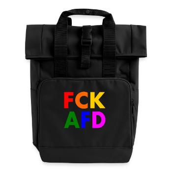 Fck afd - Rolltop Rucksack mit zwei Griffen - Schwarz - Vorne
