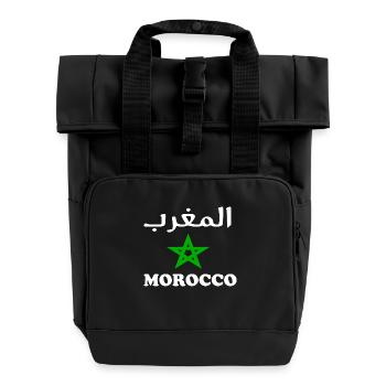 Marokko - Rolltop Rucksack mit zwei Griffen - Schwarz - Vorne