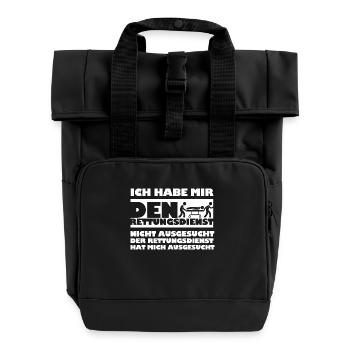 Rettungsdienst - Rolltop Rucksack mit zwei Griffen - Schwarz - Vorne