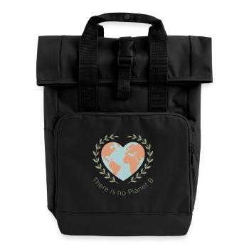 There Is No Planet B Earth Heart - Roll Top Backpack with Two Handles - black - Front