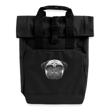 mops pug - Sac à dos Roll Top à deux anses - noir - Devant