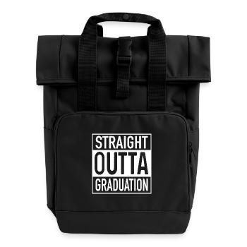 Straight OUTTA Graduation - Rolltop Rucksack mit zwei Griffen - Schwarz - Vorne