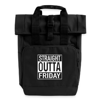 Straight OUTTA Friday - Rolltop Rucksack mit zwei Griffen - Schwarz - Vorne
