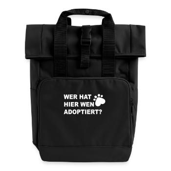 Hund - Rolltop Rucksack mit zwei Griffen - Schwarz - Vorne