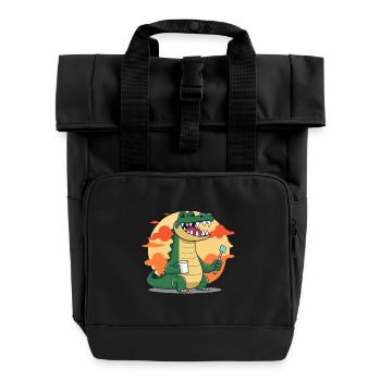 Hygiène dentaire crocodile - Sac à dos Roll Top à deux anses - noir - Devant