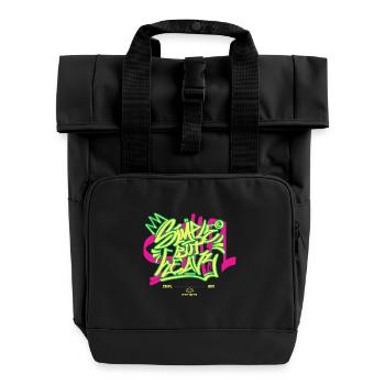Graffiti urbain streetwear - Sac à dos Roll Top à deux anses - noir - Devant
