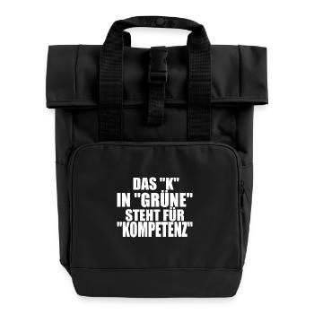 Witze Grüne Die Grünen Partei Öko Sprüche Klima - Rolltop Rucksack mit zwei Griffen - Schwarz - Vorne