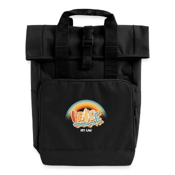 Peace - Roll Top Backpack with Two Handles - black - Front