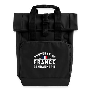 French Gendarmerie Est 1972 - Roll Top Backpack with Two Handles - black - Front