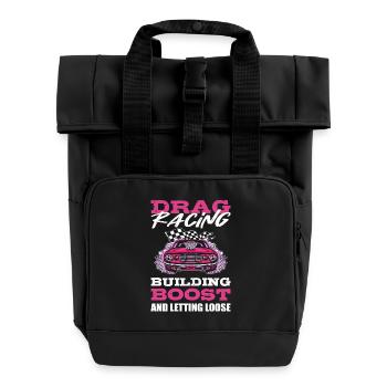 Drag Racing Drag Racer Drag Race Motor Sport - Rolltop Rucksack mit zwei Griffen - Schwarz - Vorne