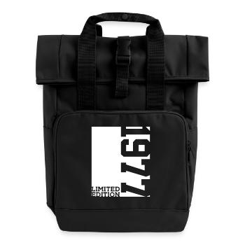 49. GEBURTSTAG LIMITED EDITION 1977 - Rolltop Rucksack mit zwei Griffen - Schwarz - Vorne