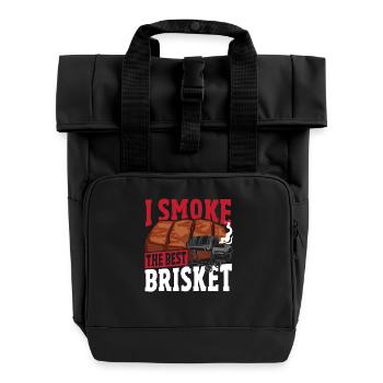 Grilled Meat Grilled Smoked Beef - Roll Top Backpack with Two Handles - black - Front