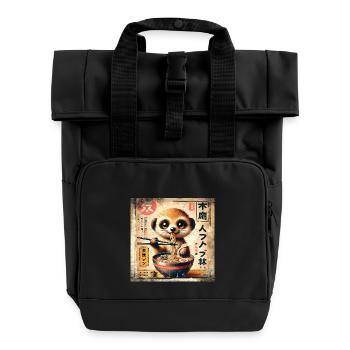 Ramen Meerkat Grunge Poster Style - Sac à dos Roll Top à deux anses - noir - Devant