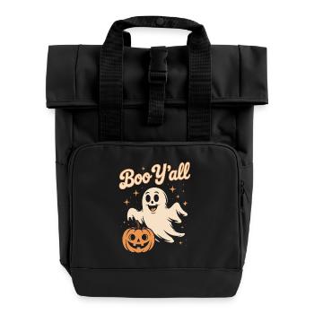 Boo Y all Halloween Funny Ghost - Rolltop Rucksack mit zwei Griffen - Schwarz - Vorne