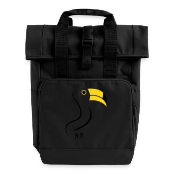 toucan silhouette - Rolltop Rucksack mit zwei Griffen - Schwarz - Vorne