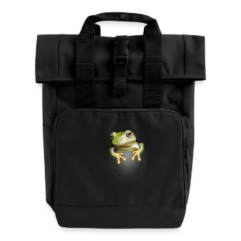 GRENOUILLE DE POCHE - Sac à dos Roll Top à deux anses - noir - Devant