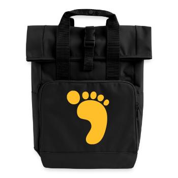 Großer Fußabdruck! - Rolltop Rucksack mit zwei Griffen - Schwarz - Vorne