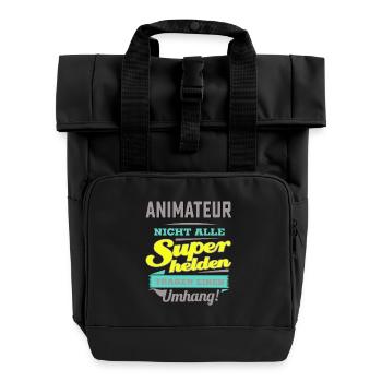 NEON Design für Superhelden - Animateur - Gesche - Rolltop Rucksack mit zwei Griffen - Schwarz - Vorne