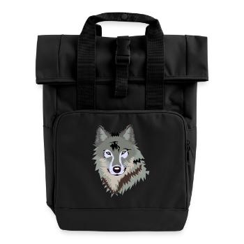Wolf - Rolltop Rucksack mit zwei Griffen - Schwarz - Vorne