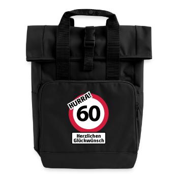 Hurrah 60 Anniversaire - Félicitations | - Sac à dos Roll Top à deux anses - noir - Devant