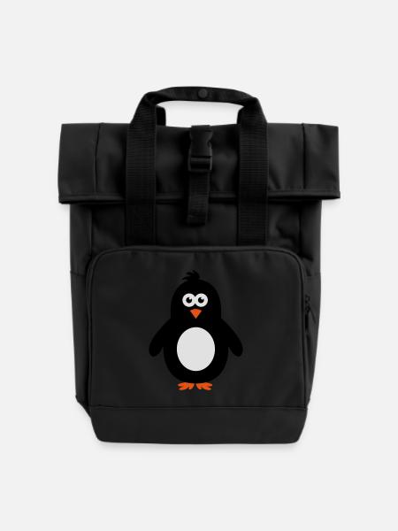 pinguin - Rolltop Rucksack mit zwei Griffen - Schwarz