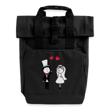 ehepaar_002 - Rolltop Rucksack mit zwei Griffen - Schwarz - Vorne