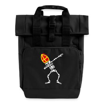 Dab Sinterklaas dab skelet Sint dabben dabbing - Roll Top Backpack with Two Handles - black - Front