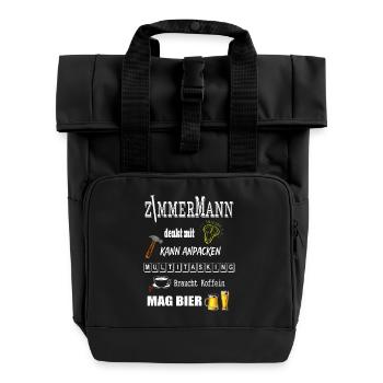 Zimmermann - Rolltop Rucksack mit zwei Griffen - Schwarz - Vorne